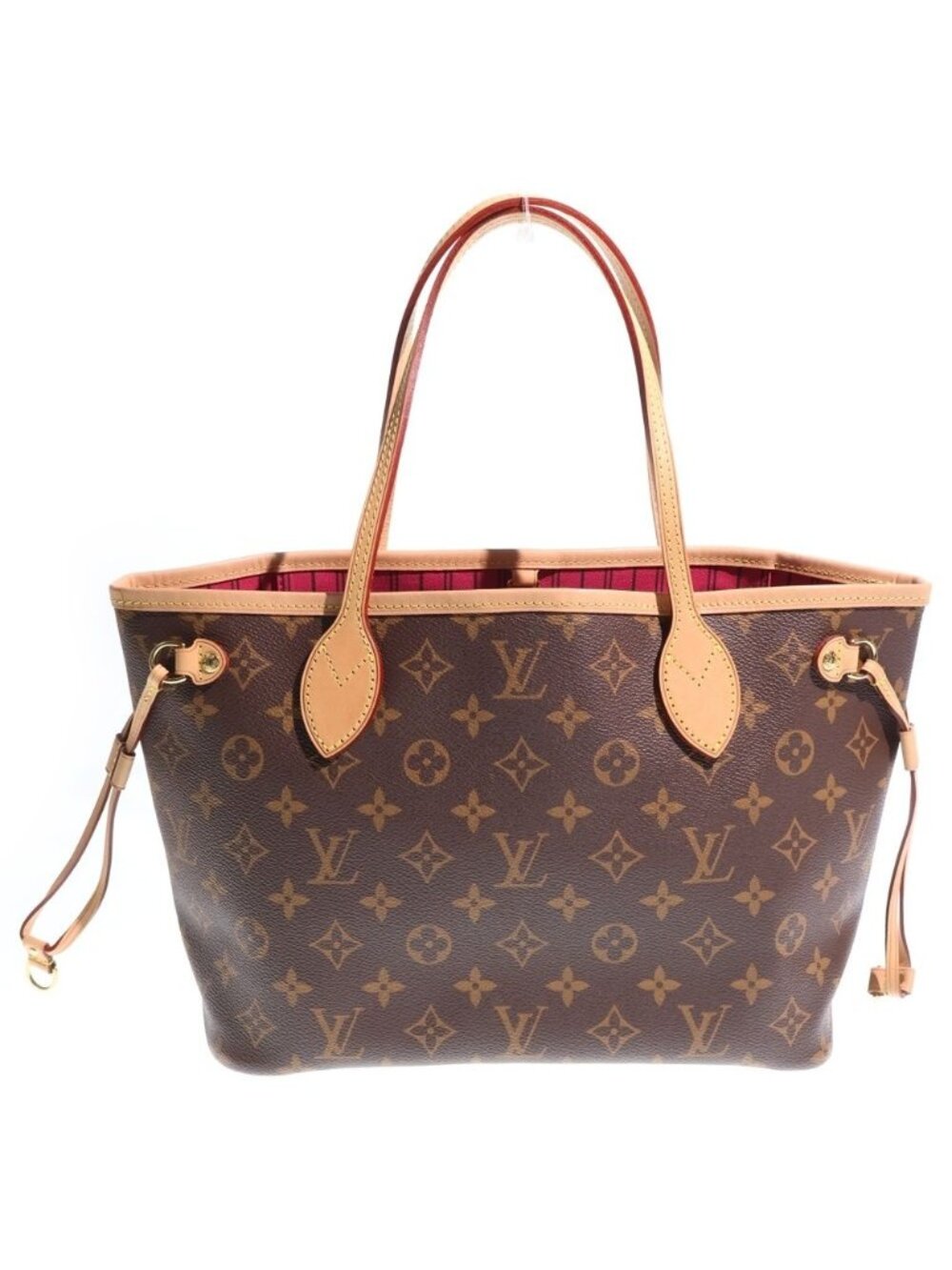 Louis Vuitton Neverfull PM Monogram Leather Hand Tote Gold Brown